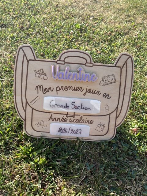 Pancarte en bois personnalisée – Premier jour de classe 📚✨ – Image 4